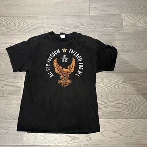 Harley-Davidson Black Tee with Orange Eagle Design
